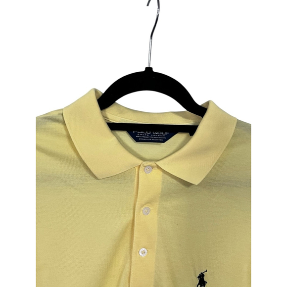 Polo Golf Ralph Lauren Titleist AIGA Short Sleeve Shirt Size Large Cotton Yellow - Picture 4 of 6